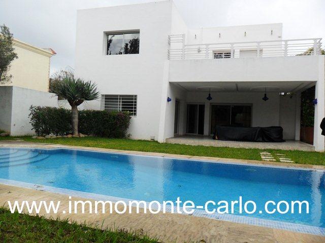 Location une villa meublée avec piscine à Hay Riad