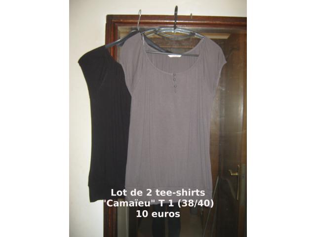 Photo Lot de 2 tee-shirts "Camaïeu" T 1 (38/40) image 1/1