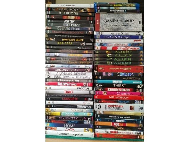 lot de 65 DVD et 14 BLUE RAY