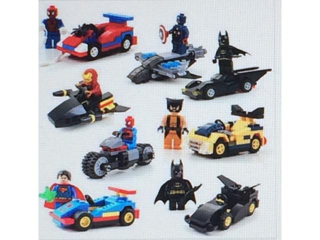 lot de 8 véhicules de super héros mini logo