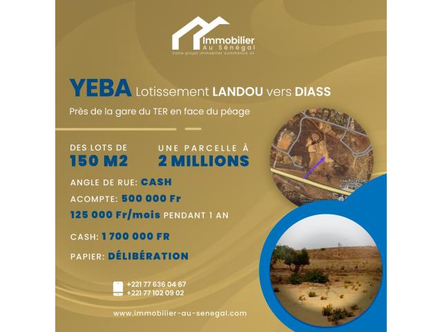 Lotissement à Yeba vers Diass