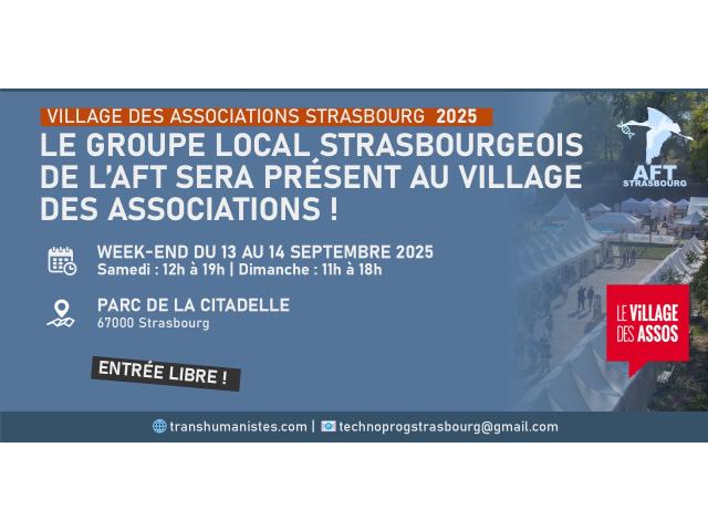 L’AFT67 sera au Village des associations 2025 à Strasbourg.