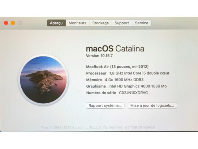 Photo Macbook Air (Slim) 4Go RAM Core i5 image 1/4