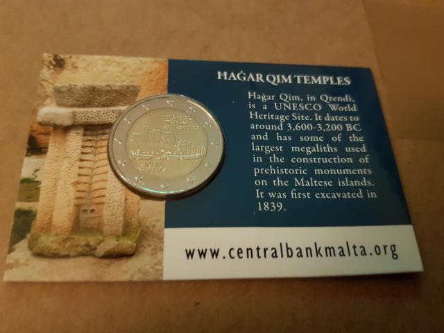 Malte 2017 - 2 euros Temple Hagar Qim BU FDC Coincard