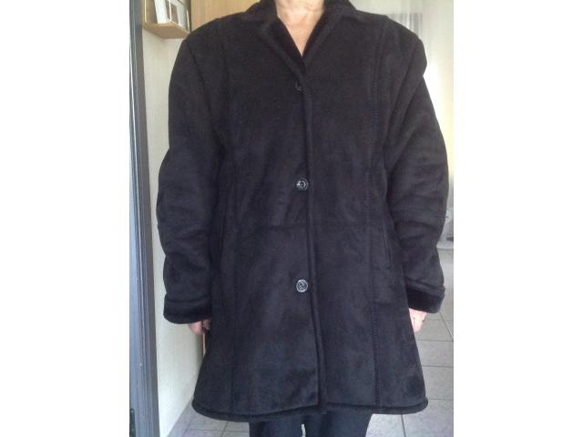 manteau Noir en superbe mouton retourné