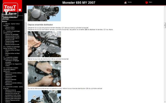 Photo Manuel atelier Ducati Monster 695 -2007 - FR. image 1/3