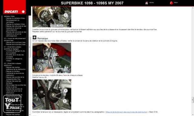 Photo Manuel atelier Ducati Superbike 1098 - 1098 S - 2007 - Fr. image 1/3