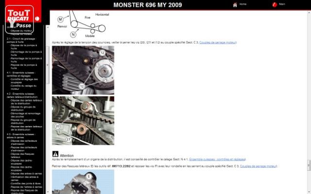 Photo Manuel atelier et P-L Ducati Monster 696 -2009 - FR. image 1/3