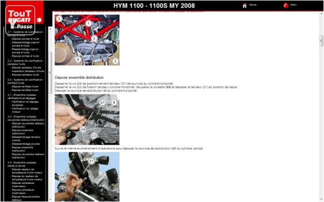 Photo Manuel atelier + P-L Ducati HYM 1100-1100S -2008-FR image 1/3