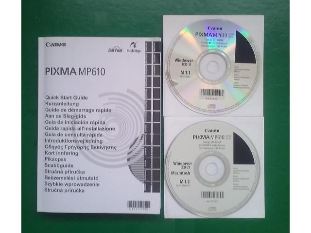MANUEL et CD D INSTALLATION CANON PIXMA MP610