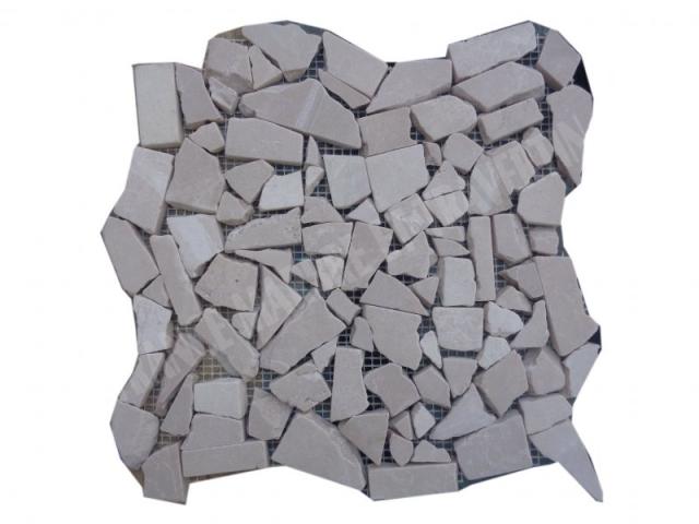 Marbre Marfil Beige Mosaïque Galet 27x27 cm
