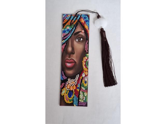 Marque-pages "Femme africaine" en diamond painting