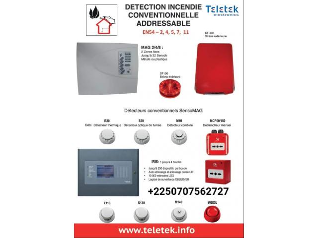 Meknès détection incendie / détecteur adressable et conventionnel
