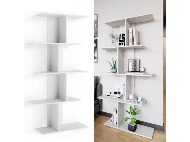 Meuble étagères blanc design bibliotheque etagere de bureau separateur de piece meuble bas meuble de