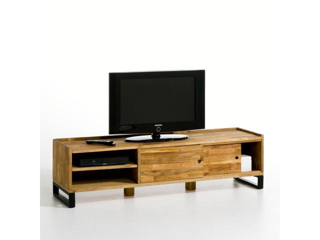 Meuble TV industriel chêne massif meuble tv bas meuble tv moderne meuble tv pas cher meuble tv placa