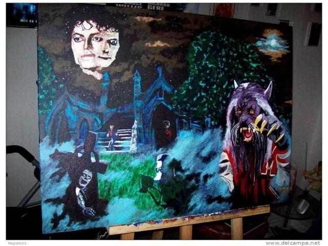 Michael jackson Thriller peinture acrylique sur toile coton