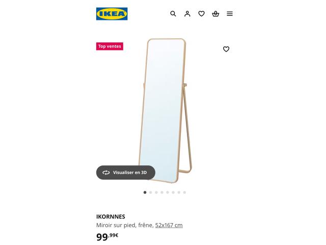 Miroir marque IKEA, design IRKORNNES