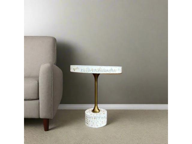 Mother of Pearl Inlay Side Tables for Elegant Living Spaces