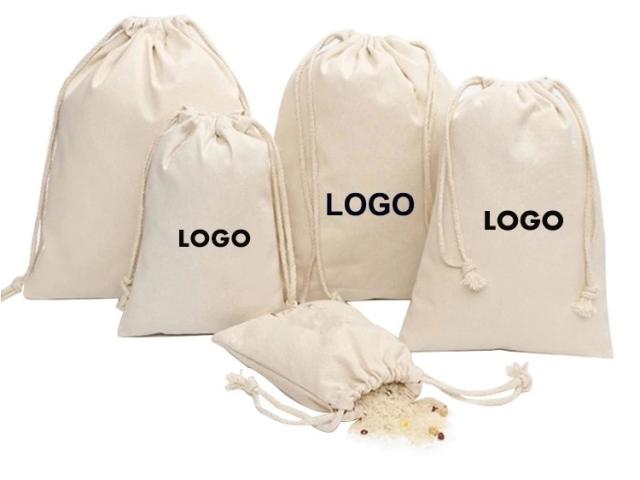 Photo Muslin Bag, Cotton Pouch, Cotton Wedding Bag, Cotton Gift Bag image 1/3