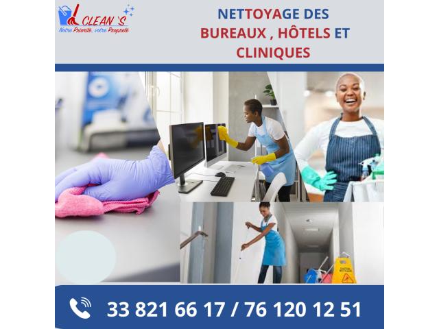 NETTOYAGE DES BUREAUX, HÔTELS ET CLINIQUES