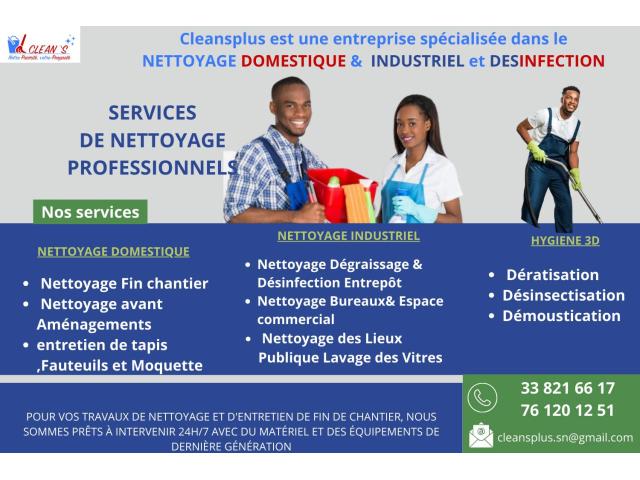 NETTOYAGE DOMESTIQUE & INDUSTRIEL ET DESINFECTION