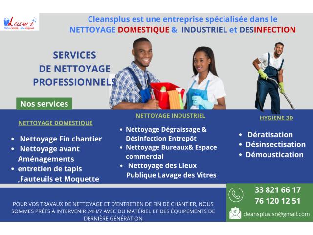 NETTOYAGE DOMESTIQUE & INDUSTRIEL ET DESINFECTION