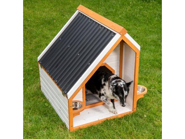 Niche moderne toit PVC (2 tailles) niche en bois niche chien niche chat abri chien abri chat niche d
