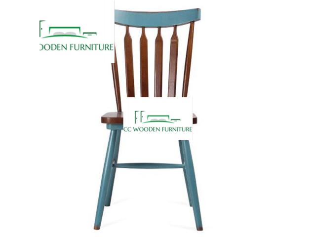 Photo Nordic wood backrest chair American chair Windsor chair for dining room patio furniture image 1/1