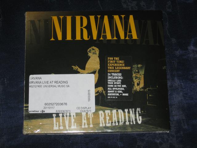 Nouveau cd Live at Reading Nirvana sous blister