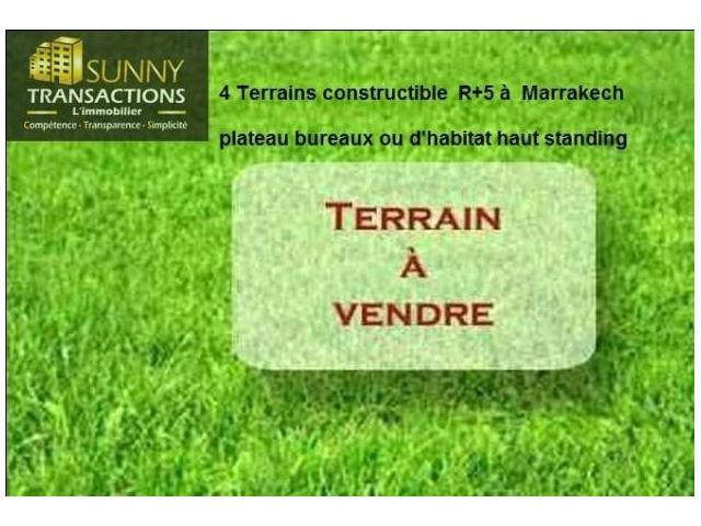 Opportunité- vente 4 Terrains constructible  R+5 à  Marrakech