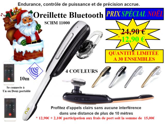 Photo Oreillette Bluetooth V3.0+ EDR(8615),  Stéréo Réf: SCHM11000. image 1/5