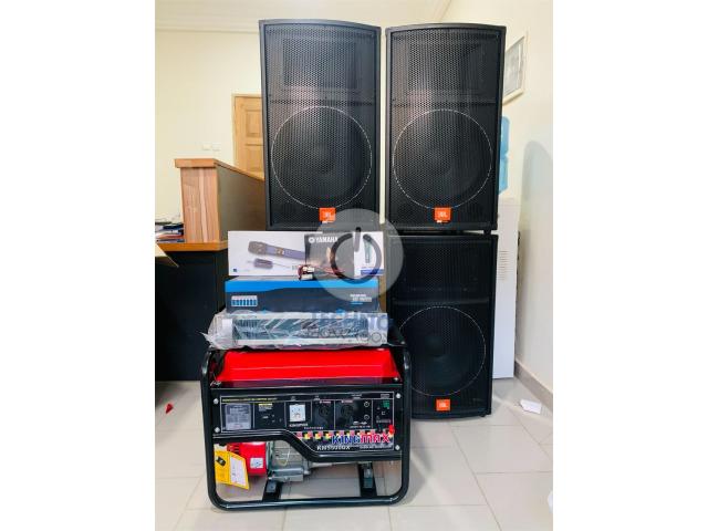 PACK DE SONORISATION AVEC GROUPE ELECTROGENE A VENDRE