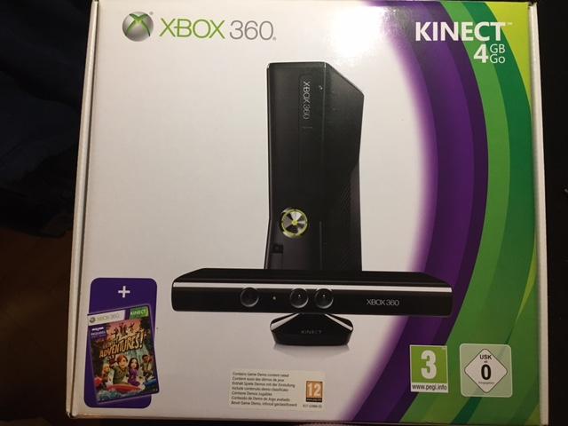 Pack Xbox 360 Kinect, Noir,4Go, avec 3 jeux inclus, très bon état