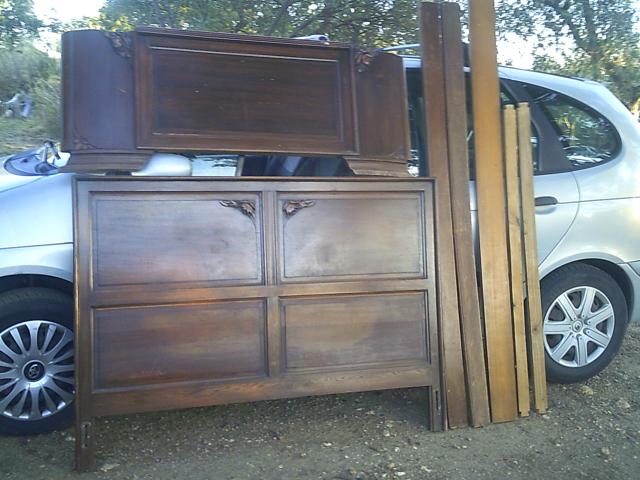 panneaux bois de lit ancien