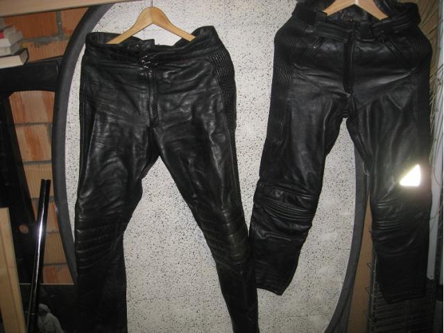 pantalon moto en cuir noir pour femme