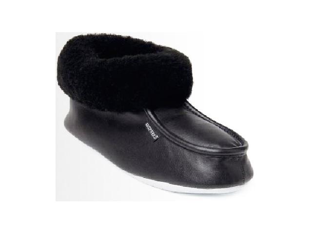 Photo pantoufles chaussons en cuir noir image 1/2