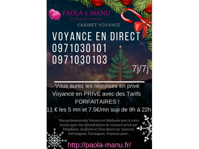 paola et manu voyance d'amour (11 euro/5mn ) 0971030101/0971030103