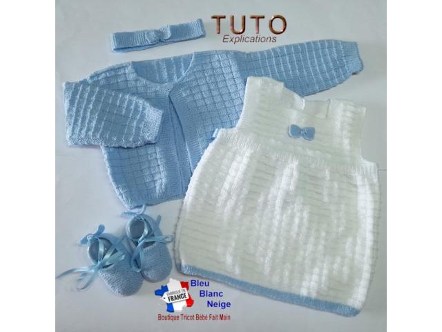 Patron à tricoter Cardigan Robe chaussons bandeau