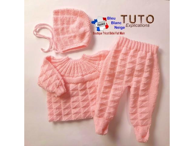 Patron à tricoter modèle layette tricot bébé explications PDF