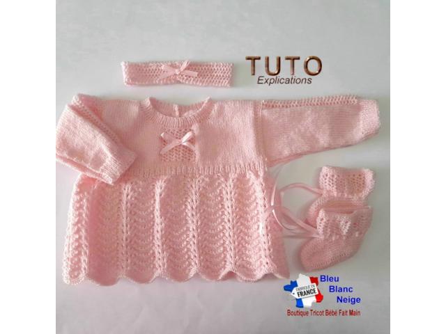 Patron à tricoter Robe, bandeau, chaussons  PDF