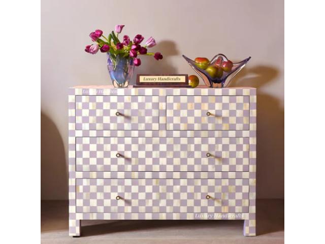 Patterns in Perfection: Bone Inlay Chest of  Drawers for a Bold Look