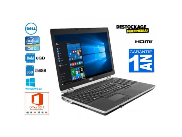 PC portable Dell latitude e6530 core i7 2.9 ghz 256go ssd 8gb windows 10 office 2019
