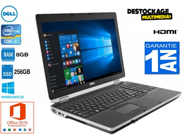 PC portable Dell latitude e6530 core i7 2.9 ghz 256go ssd 8gb windows 10 office 2019