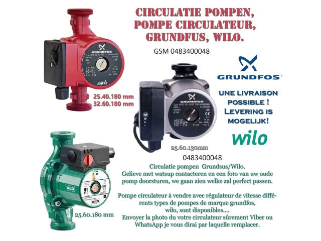 pompe circulation, Grundfos, Wilo,