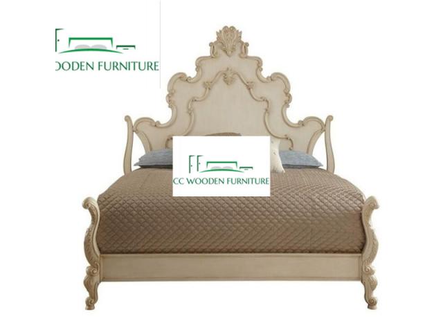 Photo Queen bed with storage mediterranean style wood platform bed image 1/1
