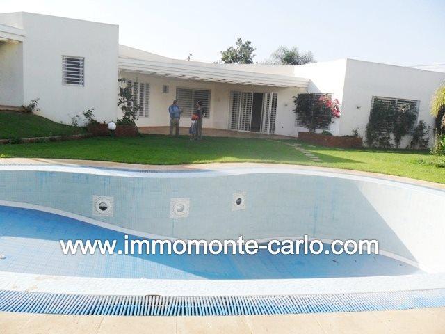 Rabat location d’une villa avec chauffage et piscine à Souissi