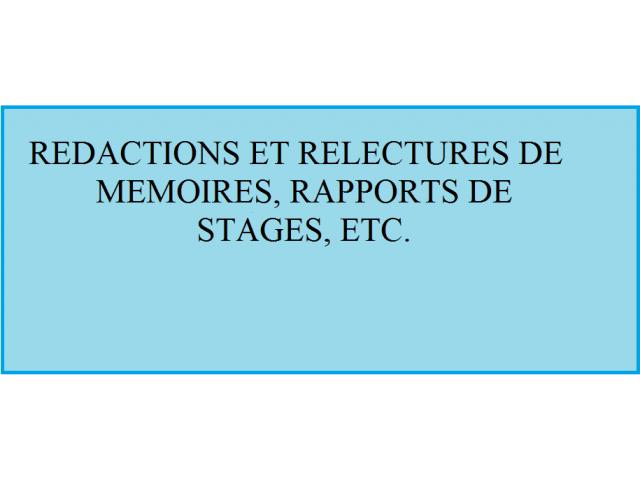 Rédaction de mémoires, rapports de stage, etc.