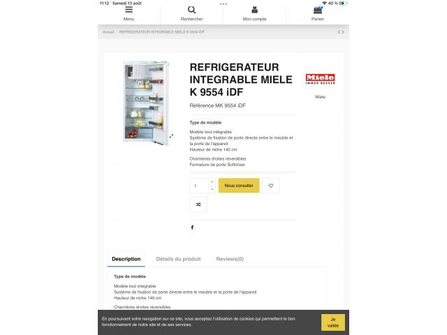 Réfrigérateur Miele K 9554 iDF