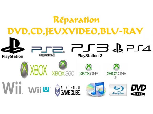réparation dvd,cd,jeux videos