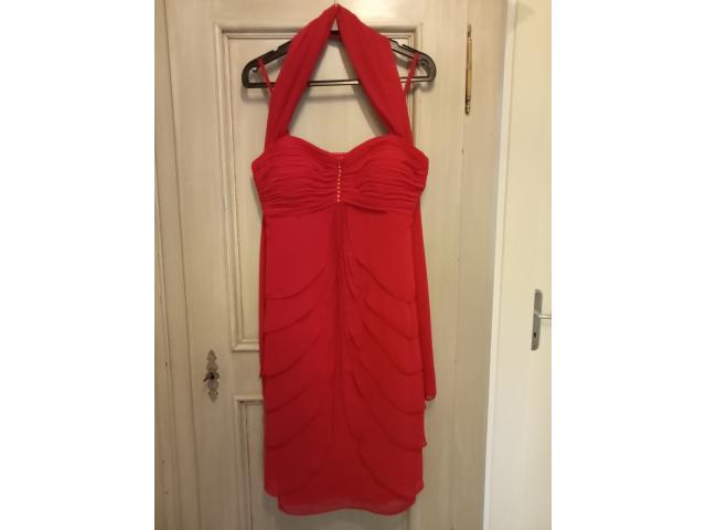 Robe cocktail rouge avec étole assortie